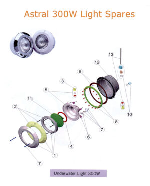 Astral 300w Light Spares 1100 v16 Astral 300W Swimming Pool Light Spares