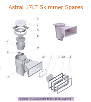 Astral Standard 17.5Lt Skimmer Spares 1100h v16 Astral Standard Skimmer Spares,Astral Wide Mouth Skimmer Spares,Astral 17.5Lt Wide Mouth Skimmer Spares
