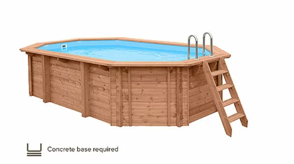 Blue Lagoon Wooden Pool - 5.63m L x 3.52m W x 1.24m Deep