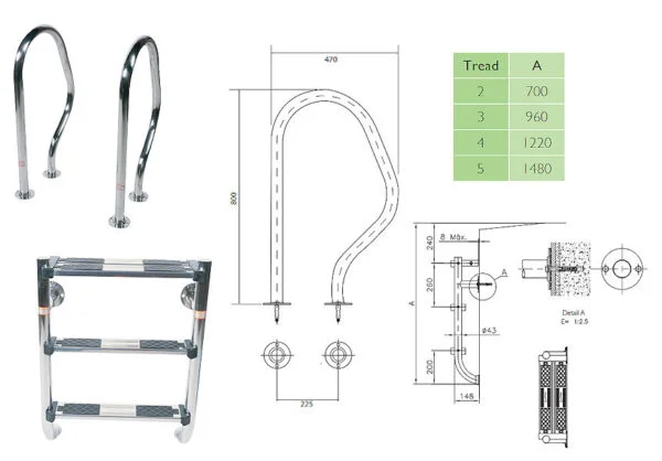 Certikin 2 Part Under Cover Ladders - 1.7" / 43mm