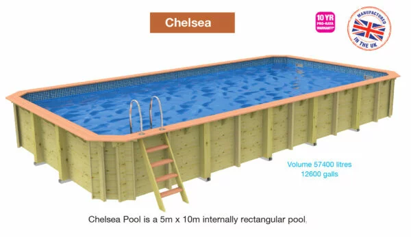 Plastica Chelsea Internally Rectangular Wooden Pool