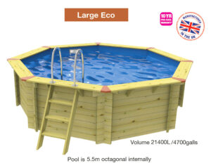 Large Eco 700h v18 Plastica Fun Wooden Starter Pools,Plastica ECO Wooden Pool - 4m Diameter