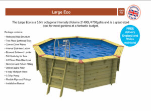Large Eco Pool 700h z1 v16 Plastica Fun Wooden Starter Pools,Plastica ECO Wooden Pool - 4m Diameter