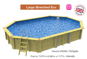 Large Stretched Eco 700h v18 Plastica Fun Wooden Starter Pools,Plastica ECO Wooden Pool - 4m Diameter