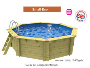 Small Eco 700h v18 Plastica Fun Wooden Starter Pools,Plastica ECO Wooden Pool - 4m Diameter