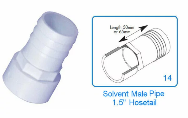 Swimming Pool Plain Hosetail - 1.5"