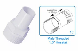 Swimming Pool Threaded Hosetail - 1.5" - 5 x Pack