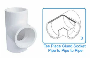 Swimming Pool Tee Piece - 1.5"- 5 x pack