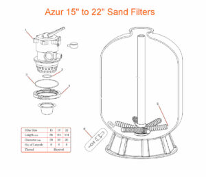 azur filter spares 1100h v16 Lacron Swimming Pool Sand Filter Spares,Azur 15 & 22 Pool Sand Filter Spares