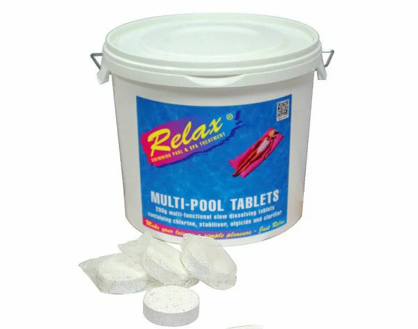 Relax 200g Large Multi Pool Chlorine Tablets 4 × 5kg