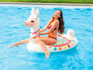 cute llama ride on 500h v23 18 Pocket Suntanner Swimming Pool Lounger