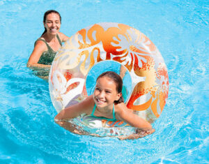 intex tropical colour tube Gold 550w v23 18 Pocket Suntanner Swimming Pool Lounger