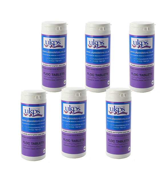 Swimming Pool Floc Tablets 500g x 6 Tubs UK Pool Store